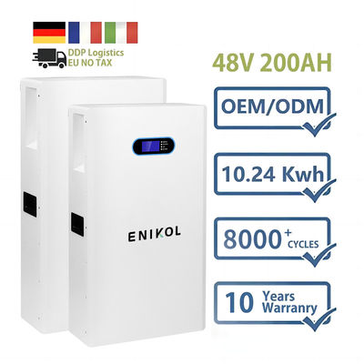 5kwh 10kwh 48V batterie solaire Lifepo4 100ah 200ah batterie au lithium montée sur mur