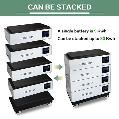 Le rack modulaire 48v Lifepo4 Batterie 10kwh 20kwh Énergie solaire Pièces à domicile empilables 51.2v