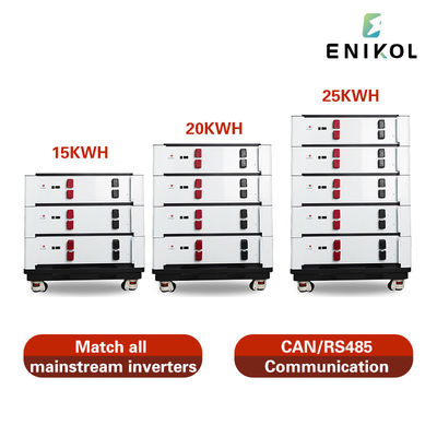 Construit dans le BMS et le protocole RS485/CAN 48V LiFePO4 Batterie 100AH Système de stockage d'énergie 20kwh