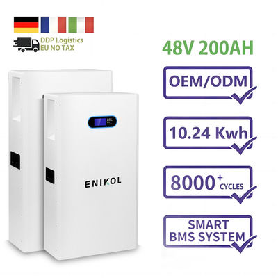 10KWH Capacité Batterie solaire 48V Max 16 ensembles Batterie au lithium parallèle Communication RS485/CAN