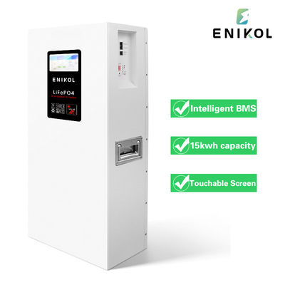 Écran tactile murale montée 15kwh batterie au lithium 51.2v 300ah Lifepo4 batterie de stockage d'énergie pour la maison