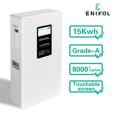 Batterie rechargeable Li-ion 51.2V Pièces LiFePO4 montées sur le mur avec écran tactile