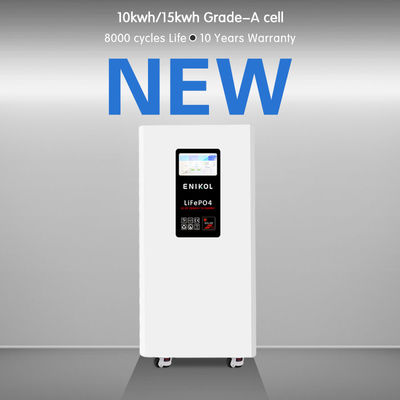 Cycle long 51.2v 300ah Batterie de stockage d'énergie à domicile 15kwh Avec écran tactile et roues