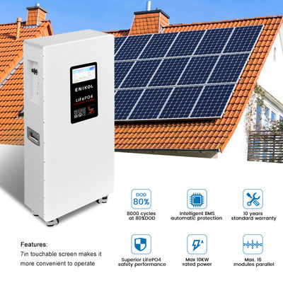 Écran tactile 15KWH 300AH 51.2V batterie de stockage d'énergie domestique avec roues pour la maison